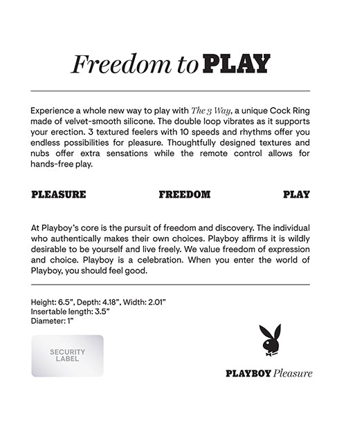 Playboy | Pleasure The 3 Way Cock Ring