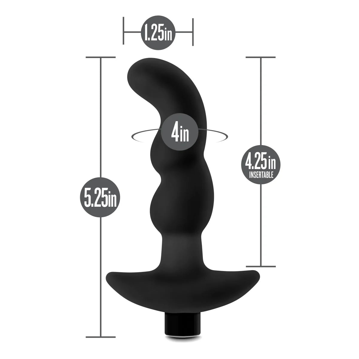 Anal Adventures Platinum By Blush® | Prostate Massager 03 Black 6-Inch Vibrating Rechargeable Anal Plug