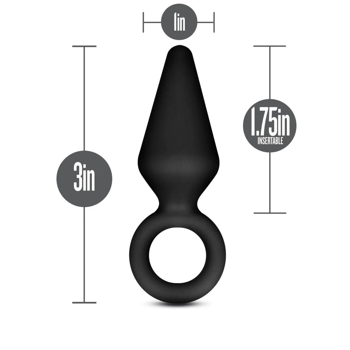 Anal Adventures Platinum By Blush® | Loop Black 3-Inch Anal Plug